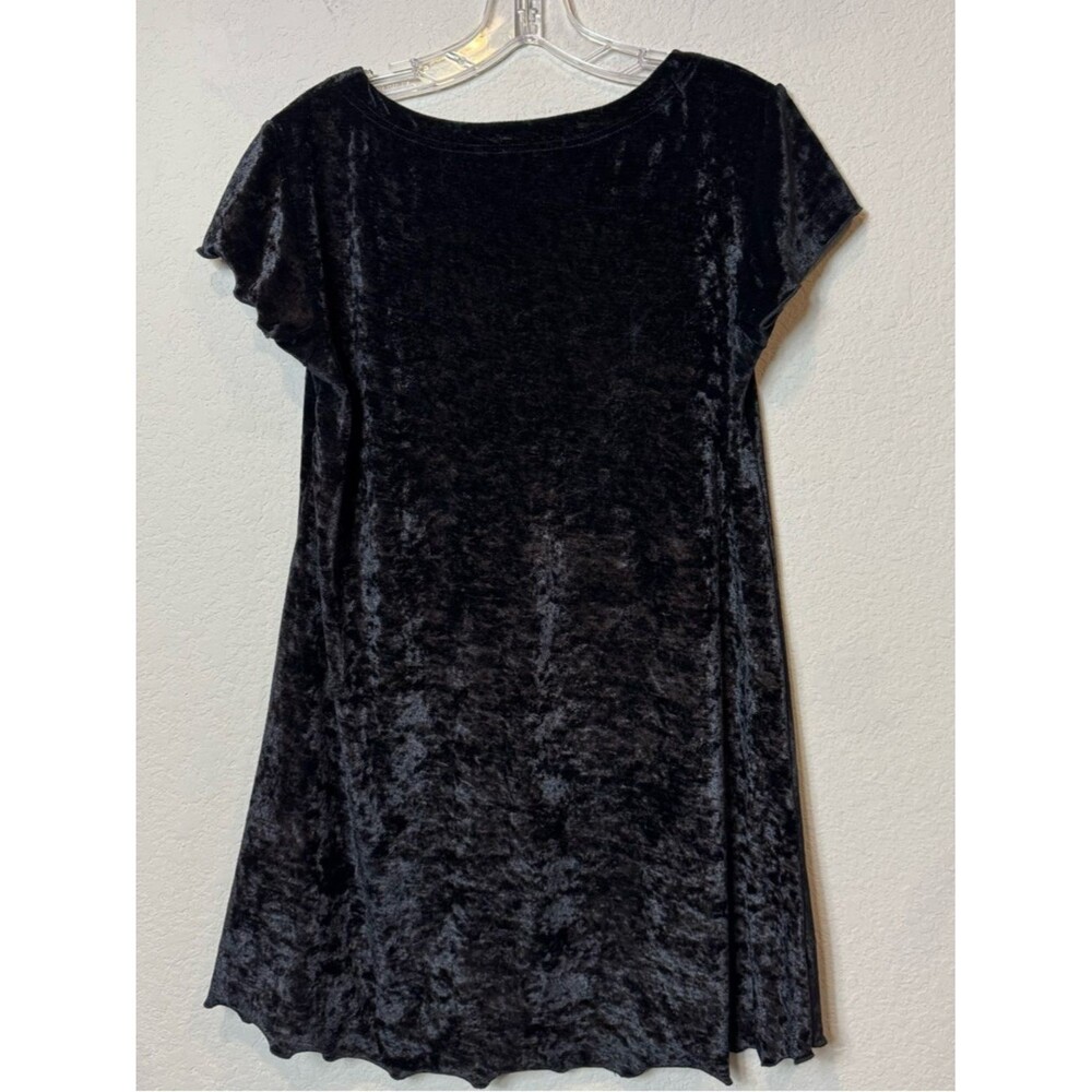 Vintage Gold Label Victoria's Secret Black Velvet Short Sleeve Mini Dress size S - Picture 6 of 8